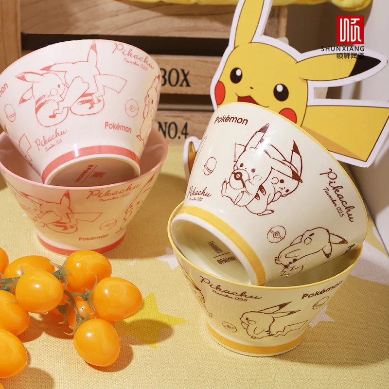 Picture 4: SHUNXIANG Pokémon Licensed Ceramic tableware Cartoon pattern Ceramic Bowl & plate Double Ear Soup Bowl Noodles Bowl Dining plate