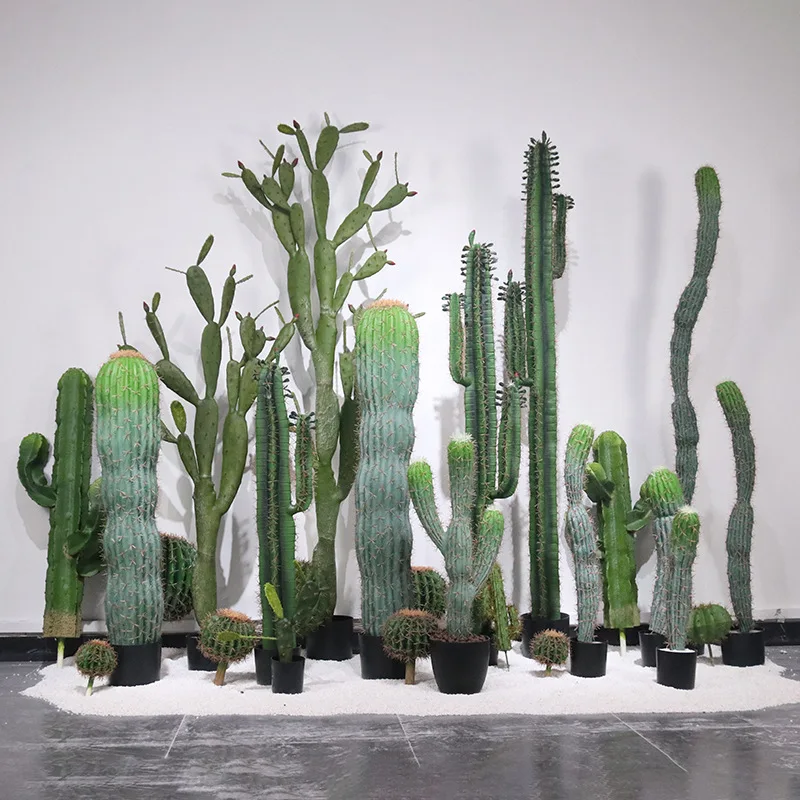 Cactus Artificial grande de 1 piezas, planta verde, decoración de jardín, regalo, F878