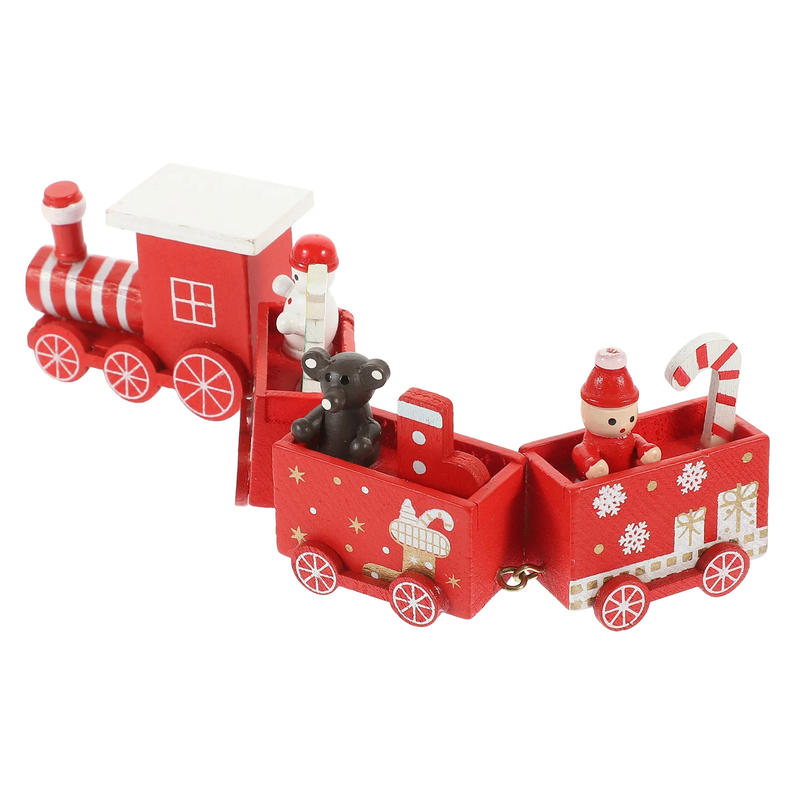 

Christmas Train Festive Adornment Home Decor Mini Ambient Decoration Photo Props Wood Desktop