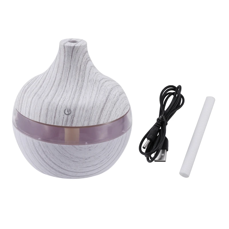 300Ml Air Humidifier USB Wood Grain Aromatherapy Essential Oil Diffuser Aromatherapy Humidifier LED 7 Color Night Light