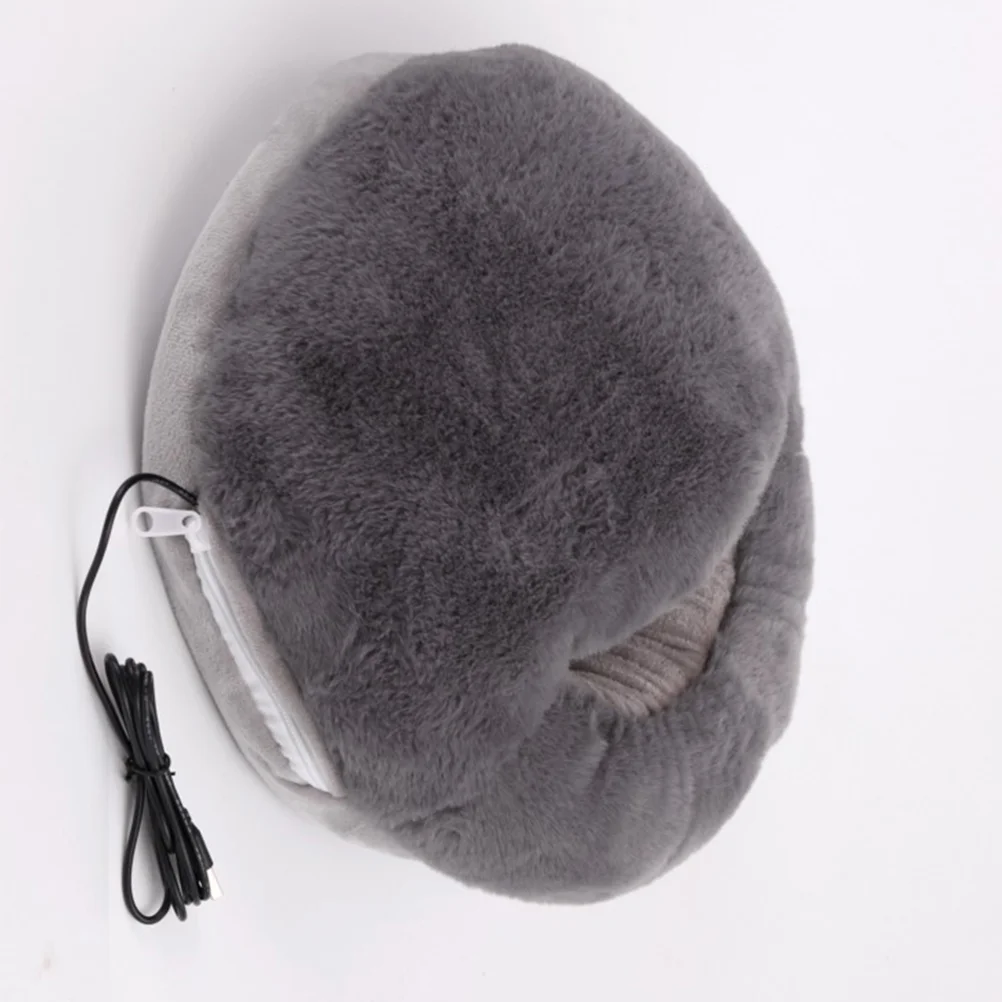 1pc USB Warmer Electric Heating Shoes Slipper in Cold Winter (Grey) USB Foot Warmer Foot Warm Pad