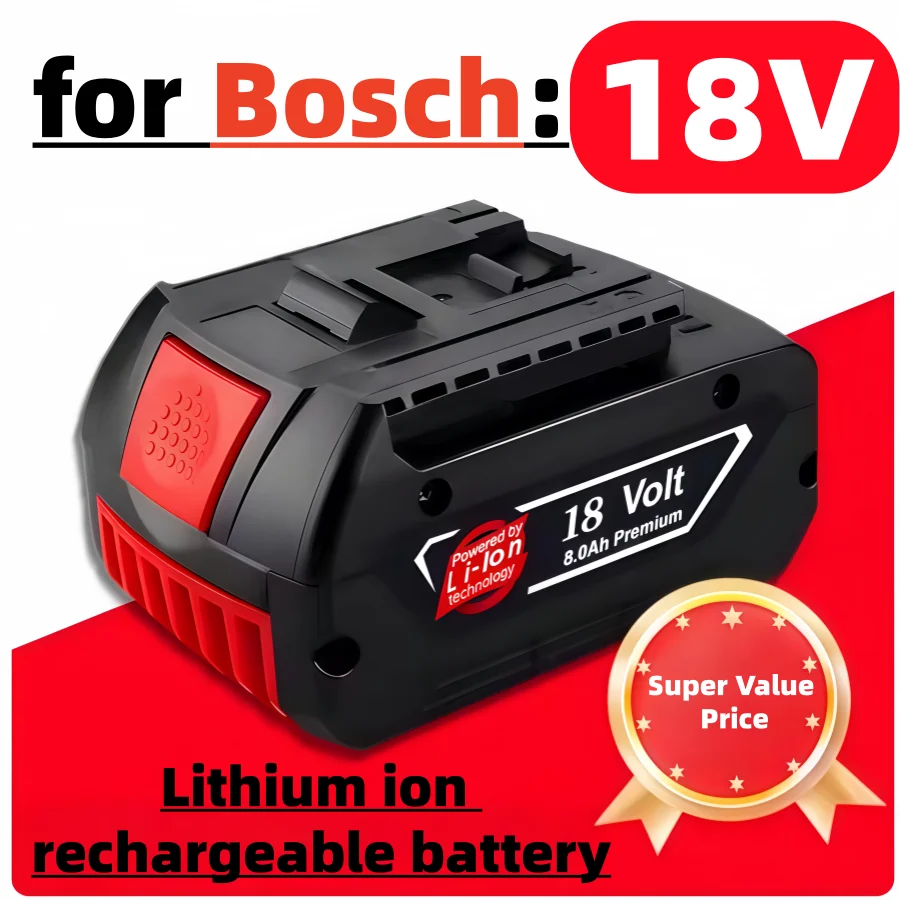 18V-6.0A /8.0Ah /10.0Ah Lithium Ion Battery For Bosch Cordless Drill BAT609 BAT609G BAT618 BAT618G BAT614 Replacement Battery