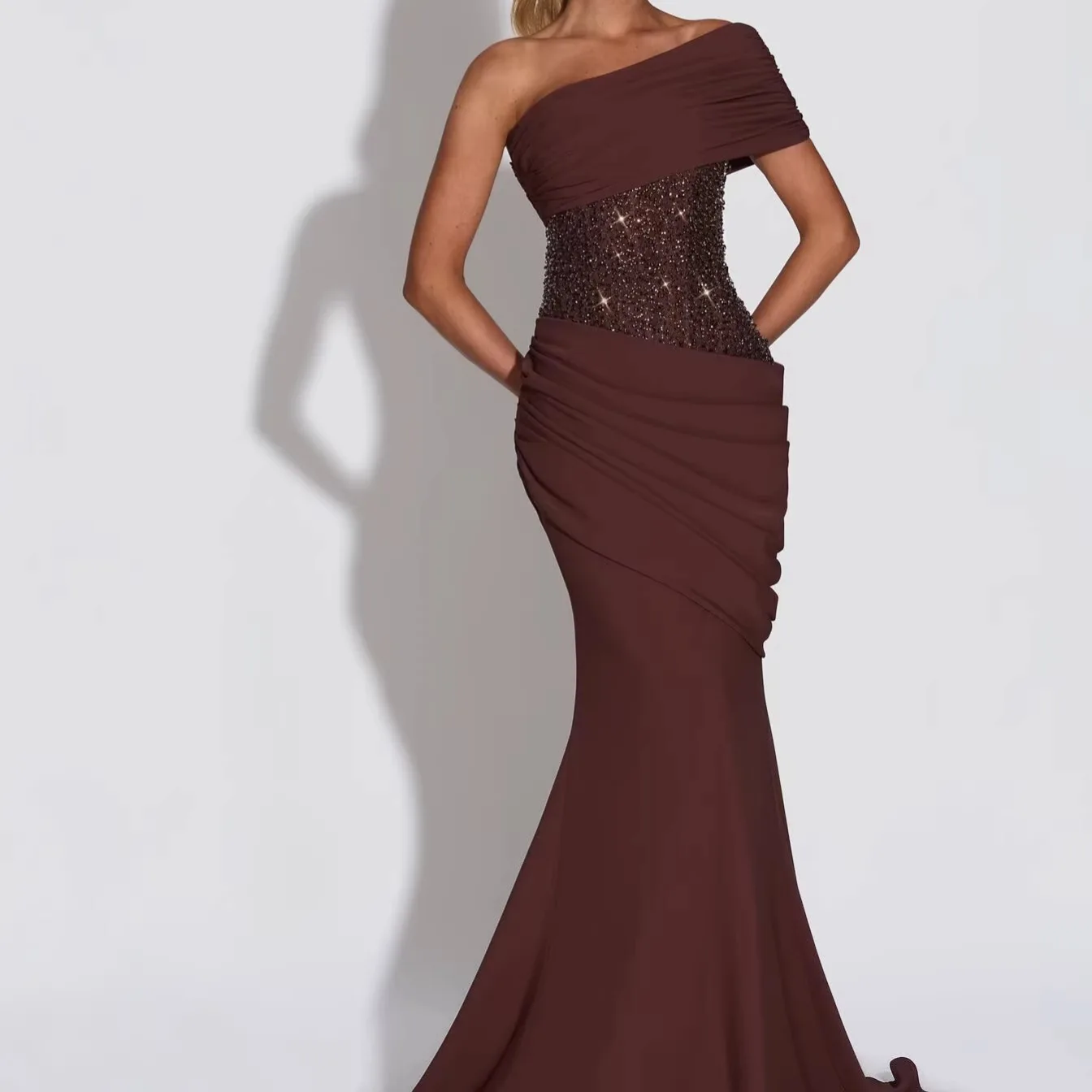 Townlike Slim Bodycon Maxi Long Dress Women One Shoulder 2026 Spring Summer Dress Sequin Evening Nightclub Sexy Party Dresses
