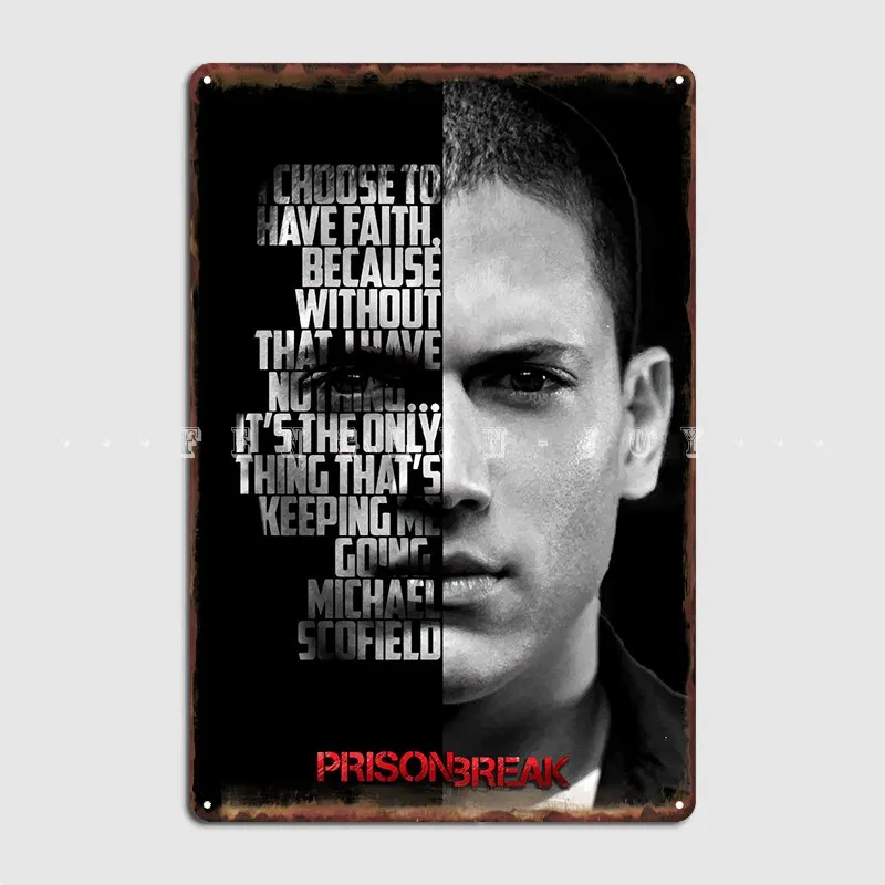 Michael Scofield Metal Plaque Poster Pub Cinema Designing Wall Decor Tin Sign Poster