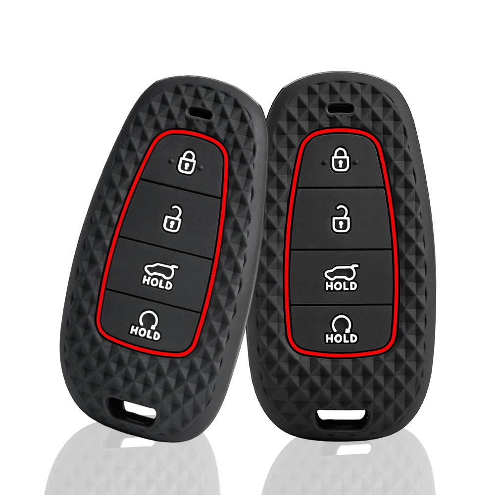 Car Remote Key Holder Case Cover for Hyundai Tucson Solaris Sonata Hybrid NEXO NX4 Santafe Dn8 2020 2021 2022 Accessories