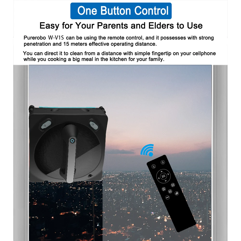 Purerobo-Robot limpiador de ventanas con vibración y pulverización, W-V1S, muestra