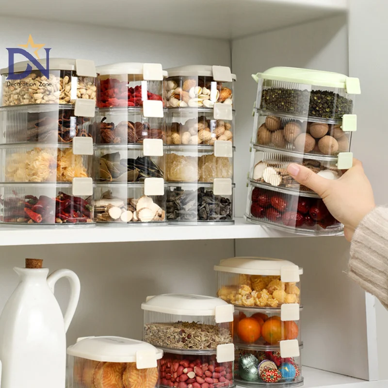 Kitchen Spice Storage Box Onion Ginger Garlic Fresh-keeping Box Multi-layer Food Sealing Moisture-proof Packaging Tank Household