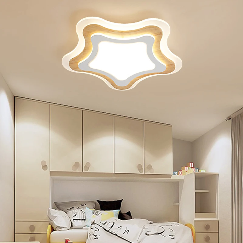 Children's Room Lamp Boy Simple Bedroom Lamp Warm and Romantic Princess Five-pointed Star Ceiling Lamp Study Indoor Lighting Dec