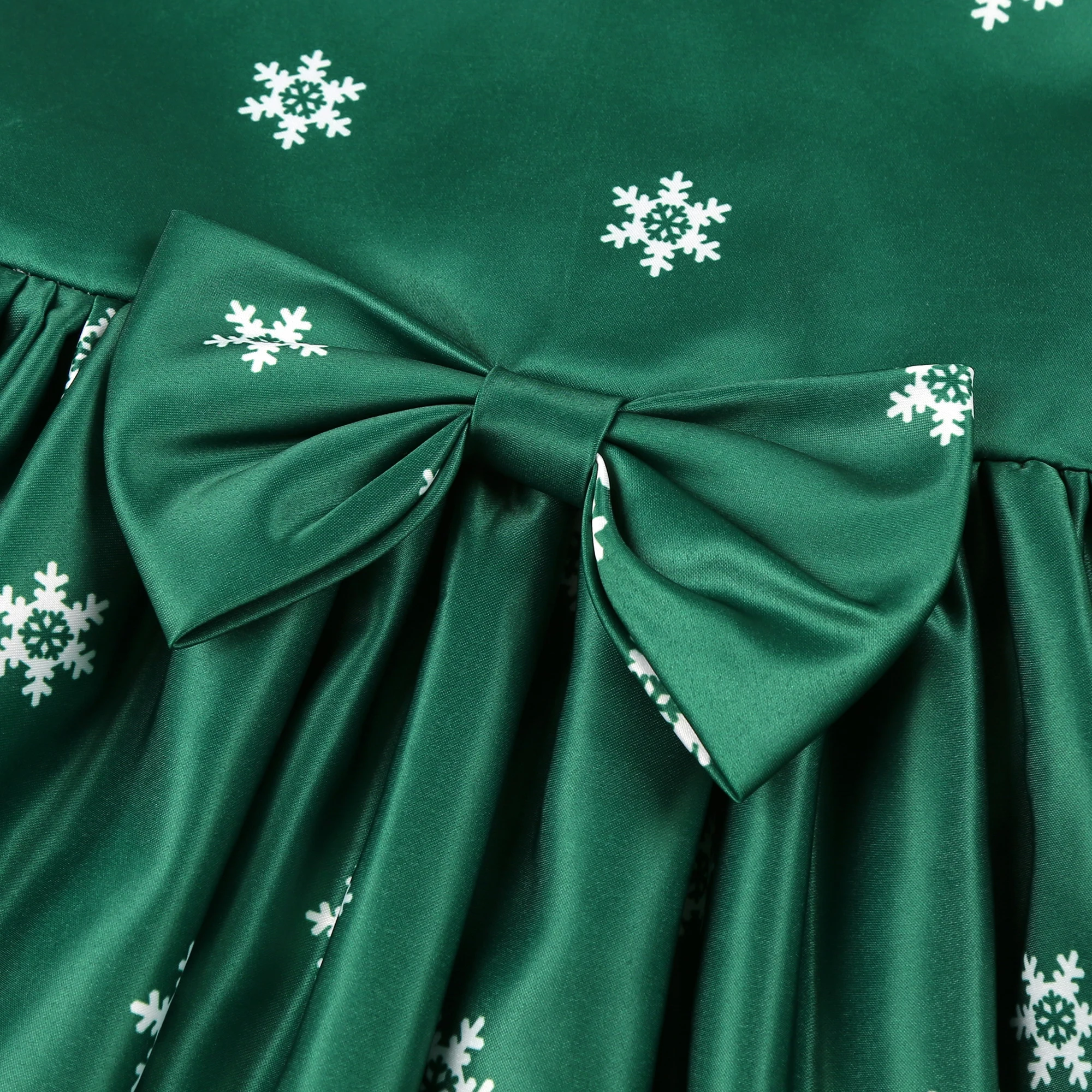 2026 Neues Mädchenkleid Weihnachtsmann Schneekleid Cartoon-Print Prinzessinnenkleid Weihnachtskostüm Ins – Detail 13