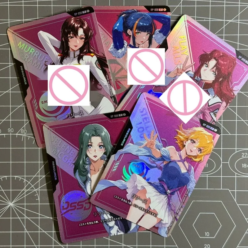 10pcs Gundams Female Character DIY Basic Energy Seed Token Card Cagalli Yula Athha/Meyrin Hawke/Maren Game Collectible Card Toy