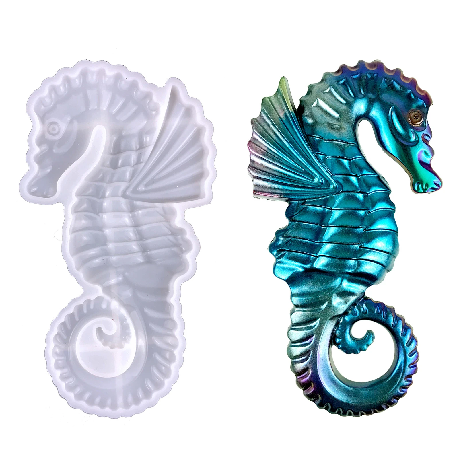 3D Semi-Three-Dimensional Seahorse Crystal Epoxy Resin Silicone Mold Simulation Owl Wall Pendant Silicone Mold Animal Shape Mold