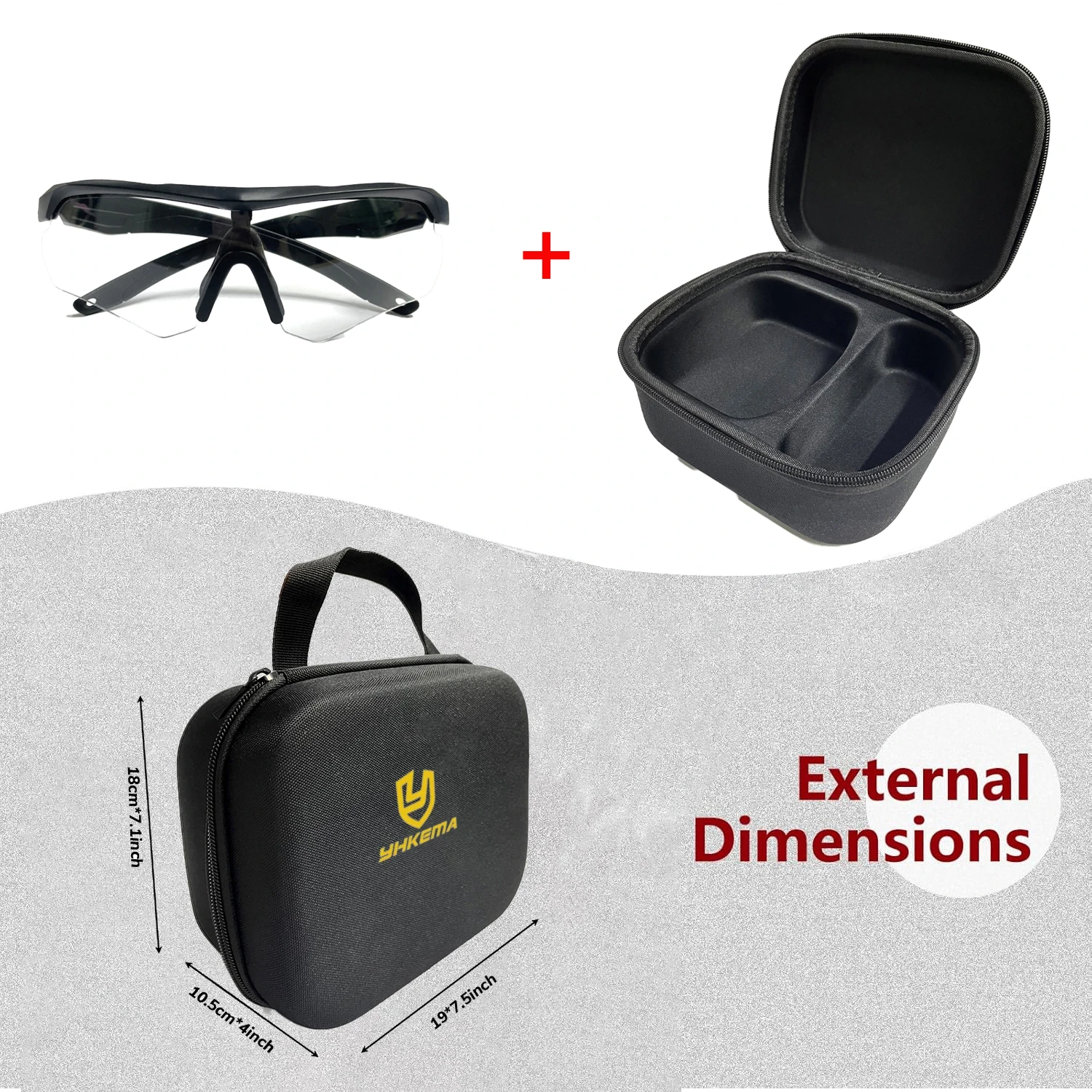 Étui de Voyage Rigide pour Cache-Oreilles de Tir Électronique, Protection Auditive à Impact, Lunettes de Sécurité pour Luminoter, Cadeau