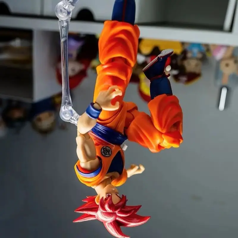 

Red Hair Son Goku Dragon Ball SHF Super Saiyan God The Heart of Justice Фигурка Модная игра Аниме Фигурка Коллекция Модель Подарок