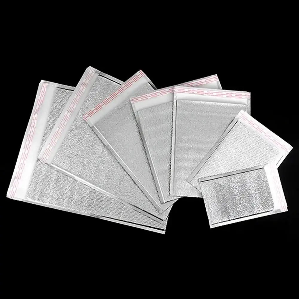 50 Stück/Packung Isoliertaschen aus Aluminiumfolie für kalte und warme Getränke, Lebensmittel-Thermo-Tragetaschen mit Verschluss, Kühltaschen – Detail 7