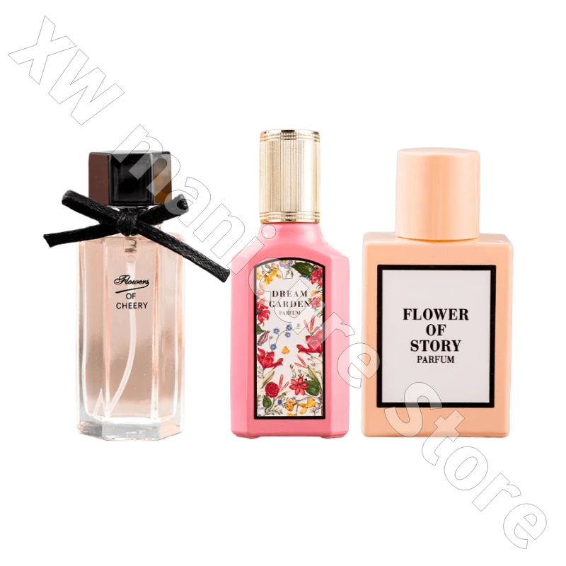 Hua Yue Blooms Three-Piece Perfume Set Box Lasting Fragrance Romantic Sweet Fresh and Elegant Confident Temperament Charm