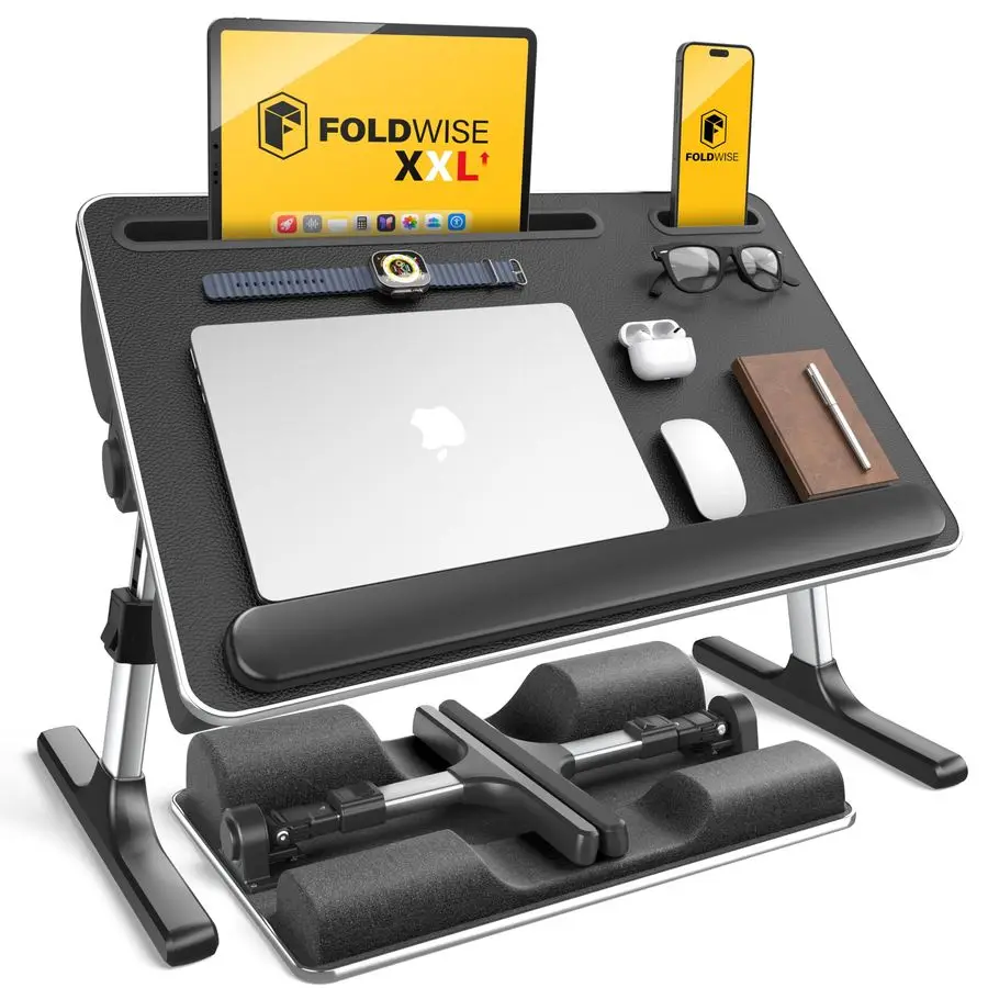 2in1 Lap amp Bed Desk with Soft Cushions Adjustable Height amp Angle, Foldable Laptop Stand for Bed amp Couch Wrist Rest, iPad H