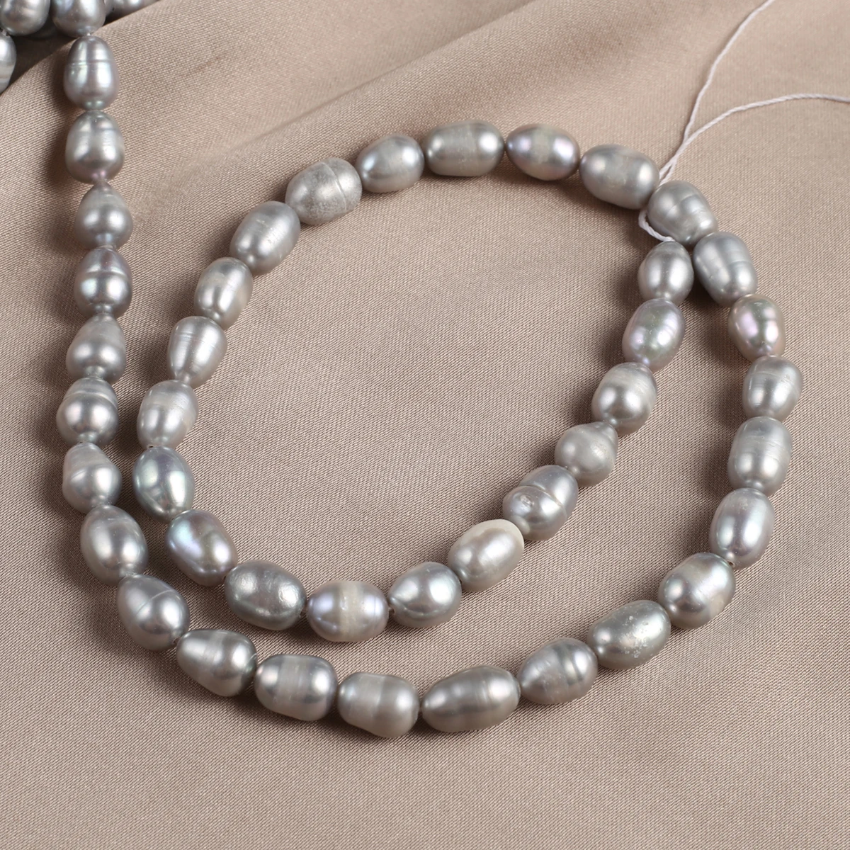 Natural Freshwater Pearl Rice-Shaped Grey Pearl Beads For Jewelry Making DIY Necklace Bracelet Earrings Accessory