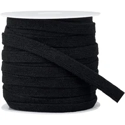 27 Yards Black Flat Replacement Cotton Cords, Soft Drawstring Draw Cord for Garment Accessories