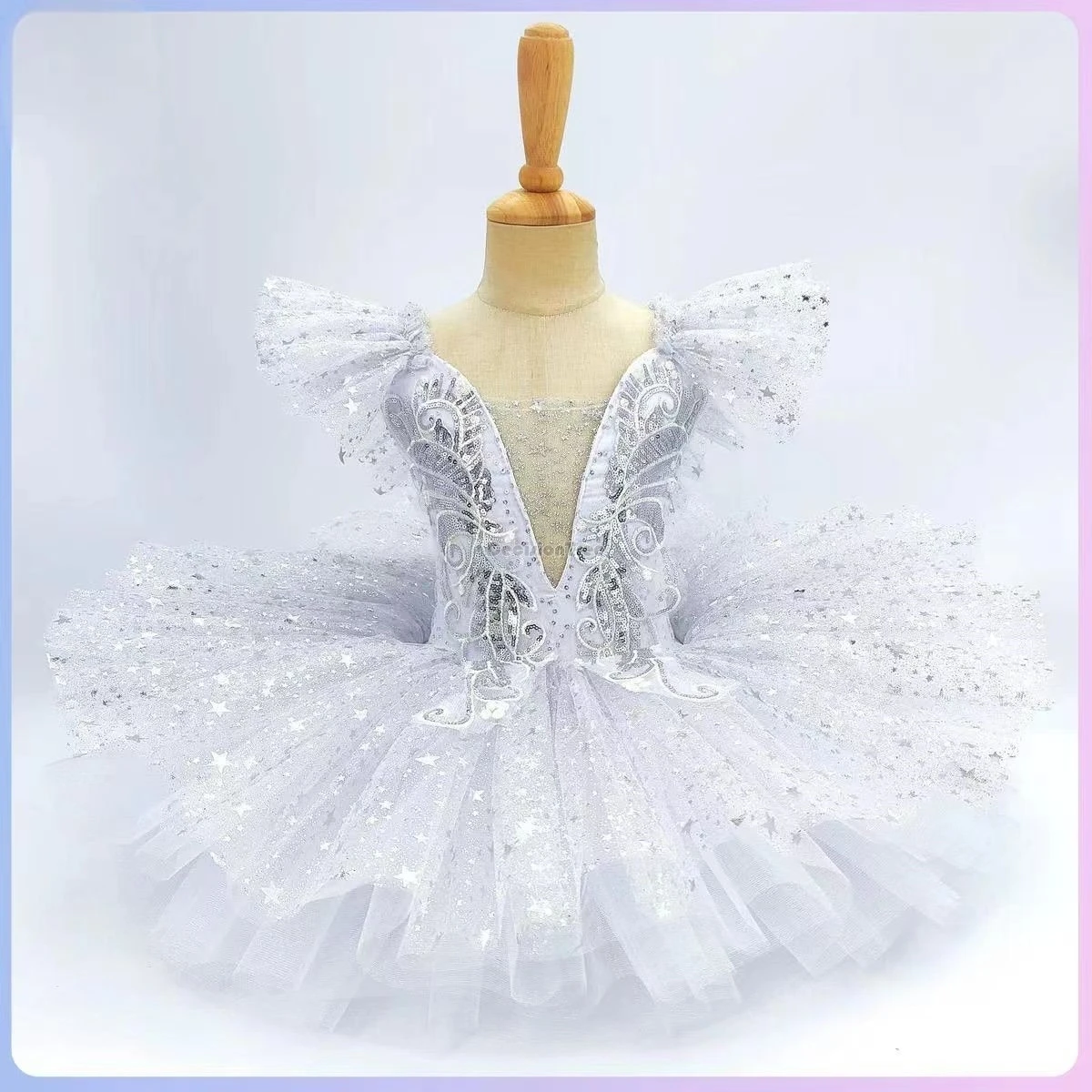 

Новинка 2025, детская пышная юбка принцессы с блестками, балетный лебедь, модный газовый костюм принцессы для девочек, комплект танцевального костюма