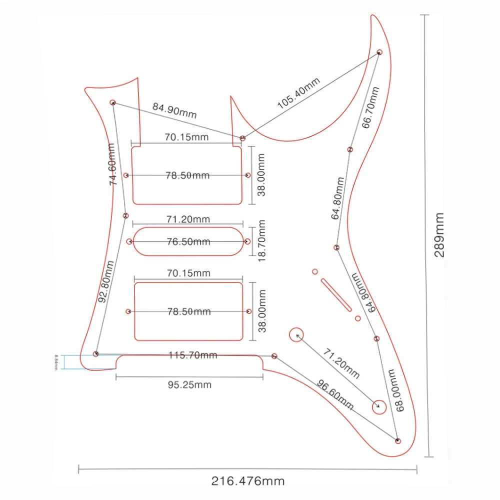 Pleroo Custom Guitar Parts - For MIJ Ibanez RG 350 EX Guitar Pickguard HSH Humbucker Pickup Scratch Plate