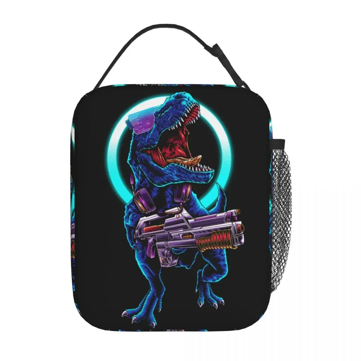 Punk Dinosaur T-Rex Zero World Insulated Lunch Bag Lunch Container Portable Cooler Thermal Bento Box School