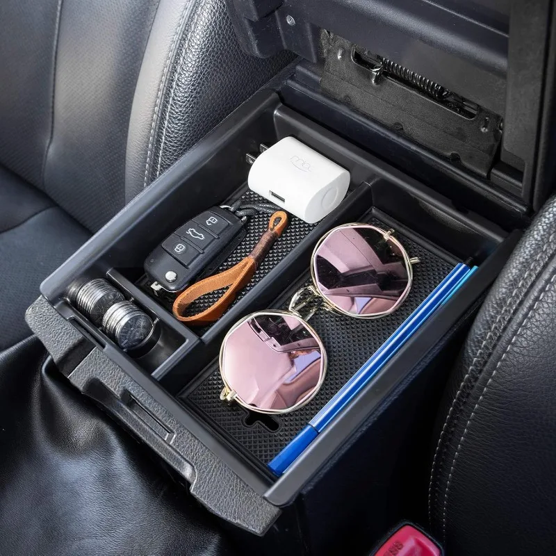 

Center Console Organizer Tray Compatible with Toyota Tacoma Accessories 2016-2022 2023, Armrest Insert Container ABS Material Se