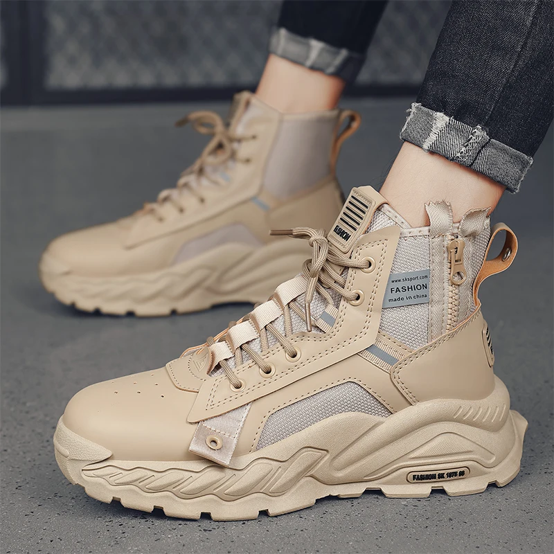 Grandi stivali gialli da uomo in stile americano: stivali da lavoro autunnali con suola ispessita, stivali da lavoro con suola morbida in vera pelle da uomo, R