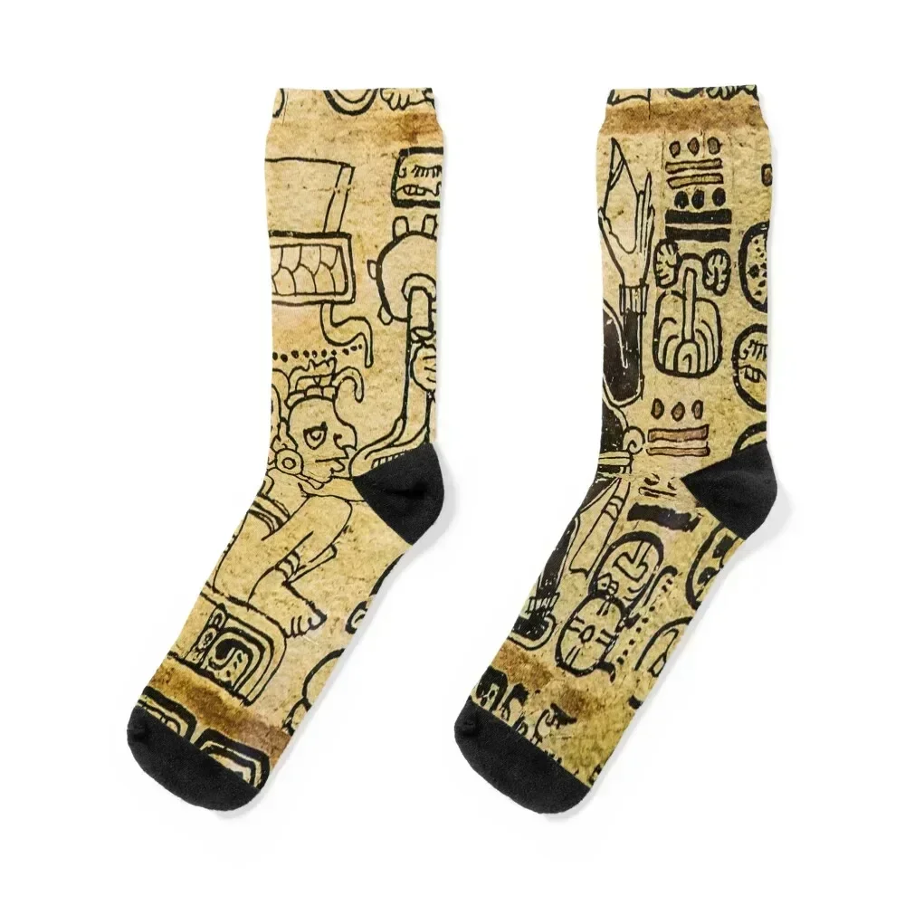 

Mayan Aztec Writing Socks Children's floral funny gift anti slip football Socks For Girls Men's