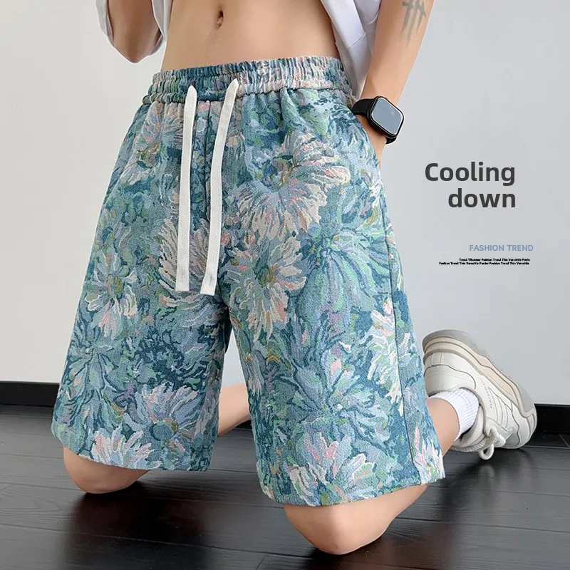 Summer Embroidered Shorts for Men - American Style Casual Brand - Loose-Fitting Comfortable Sporty Multi-Functional Shorts