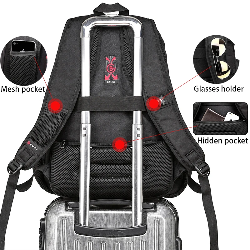 Imagem -06 - Multifuncional Anti-roubo Mochila de Viagem para Homens Mochila Laptop Carregamento Usb Teenage Boys Schoolbag 45l 15.6 Novo