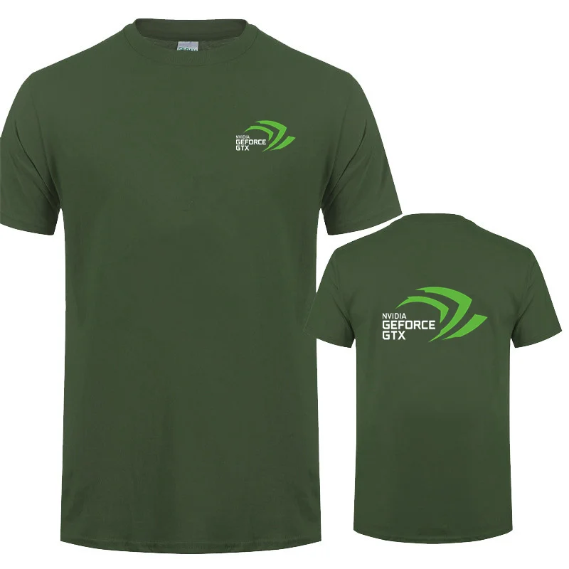 NVIDIA Geforce GTX T Shirt New Fashion Men Short Sleeve Cotton NVIDIA T-shirts Man Clothing Streetwear LH-034