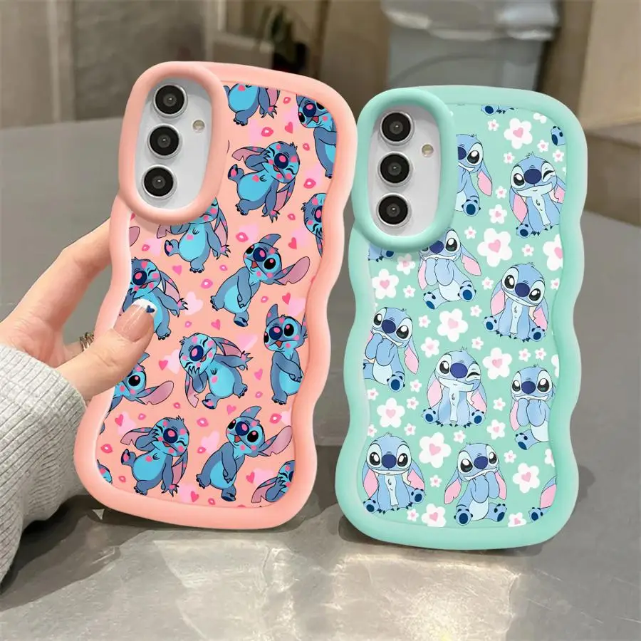 Capa de Telefone Macia Disney Stitch para Samsung Galaxy A33 A06 A13 A11 A53 A23 A16 A04 A21s A05 A52 A22 A15 A03 A14 A12