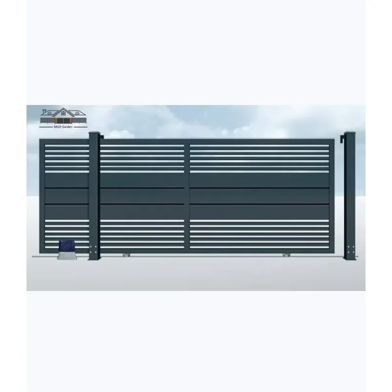 Electric Driveway Sliding Gate Aluminum Villa Fence Gate Real Estate Garden Fence Gate
