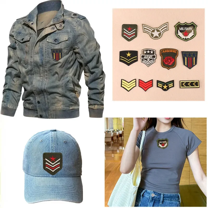 

Green Military Badge Design Sew/Iron on Patches Embroidered Applique for DIY Clothing Hat Coats Jeans T-shirt Shoes Bags Socks