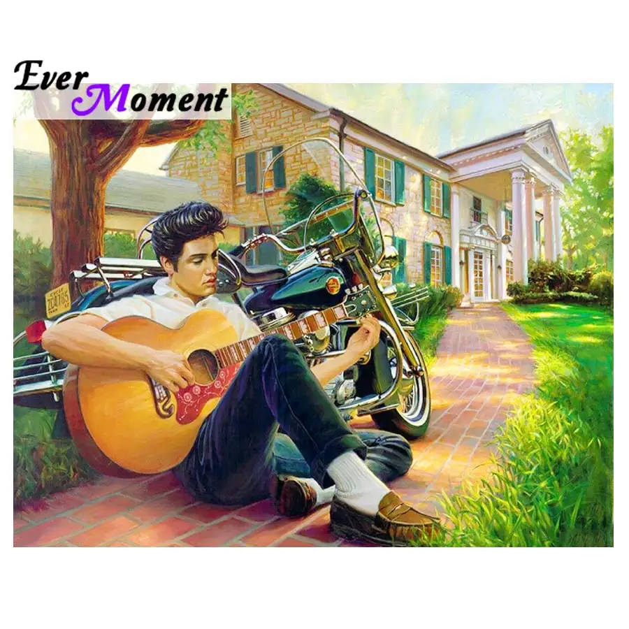 Ever Moment Diamond Painting Elvis Music Diamond Embroidery Full Mosaic Wall Painting Memory of Old Time ASF963