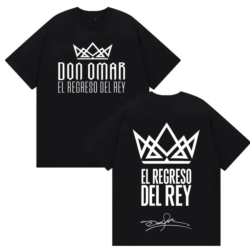 Camisetas con estampado del rapero Don Omar The Last King Tour 2026, camisetas de moda para hombres y mujeres, camiseta informal de algodón de manga corta Y2K de verano