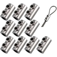 New 10pcs Steel Wire Rope Cable Clamp 2/3mm Metal Copper Clips Stainless Steel Sling Tools Good Fastening Accessories 2025