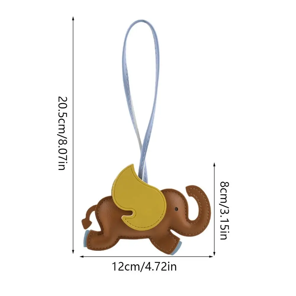 Милый брелок из искусственной кожи с летающими крыльями слона, животное, мультяшная вешалка из искусственной кожи, автомобильный брелок, модная сумка, подвеска, украшение для сумки