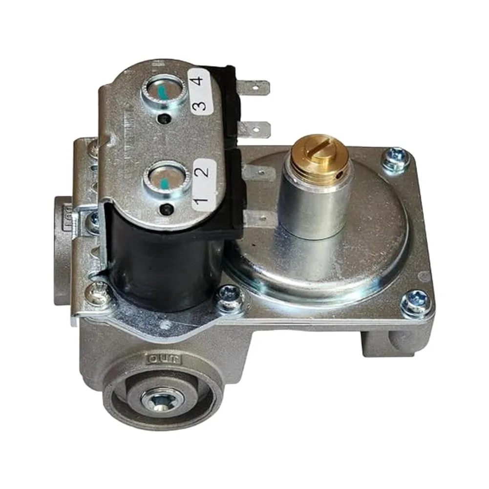 Dual Solenoid Valve 9.50x8.41x7.70cm Replaceable Gas Valve Aluminum Alloy Construction 38 Inch NPT Input Automatic Gas Shutoff