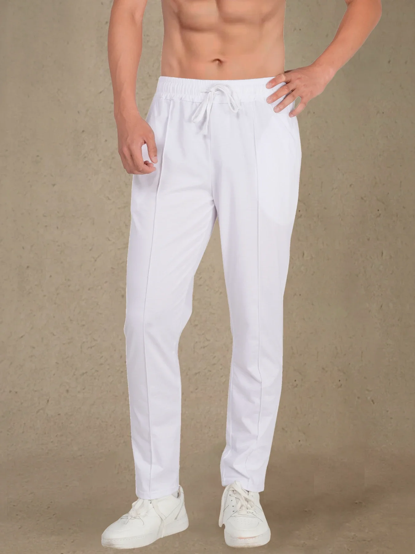 

Nice Men's Casual Pants, Men's Autumn New Breathable Solid Color Sports Pants, Fitness Streetwear