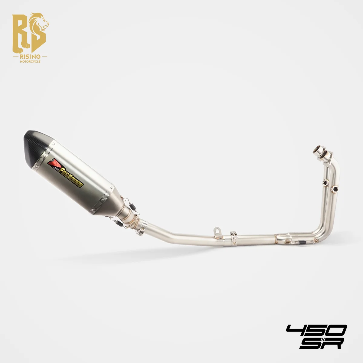 

450NK Slip On Motorcycle Exhaust Escape Full System Modified Front Mid Link Pipe with Carbon Muffler Fit For CFMOTO 450SR