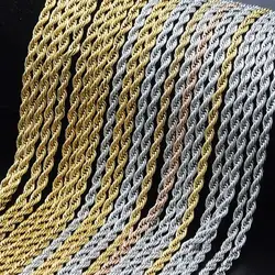 1 Piece Stainless Steel Necklace For Men Women Braided Rope Chain Choker Necklace Gold Color Neck Metal Fashion Jewelry Gift