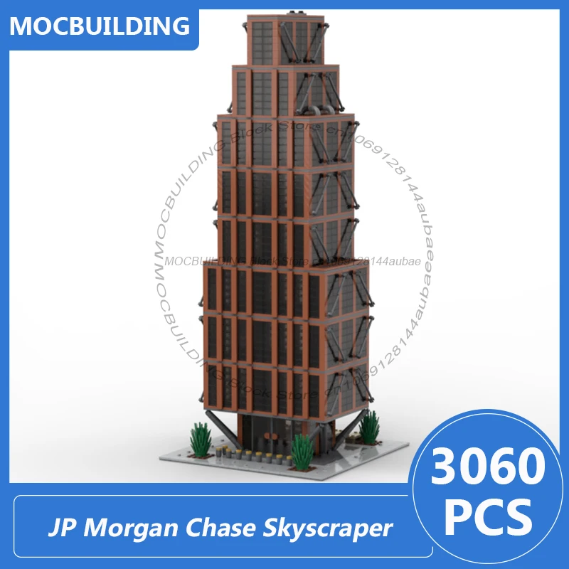 JP Morgan Chase Skyscraper 24 inches Tall Moc Building Blocks Diy Assemble Bricks Architecture Model Display Toys Gifts 3060PCS
