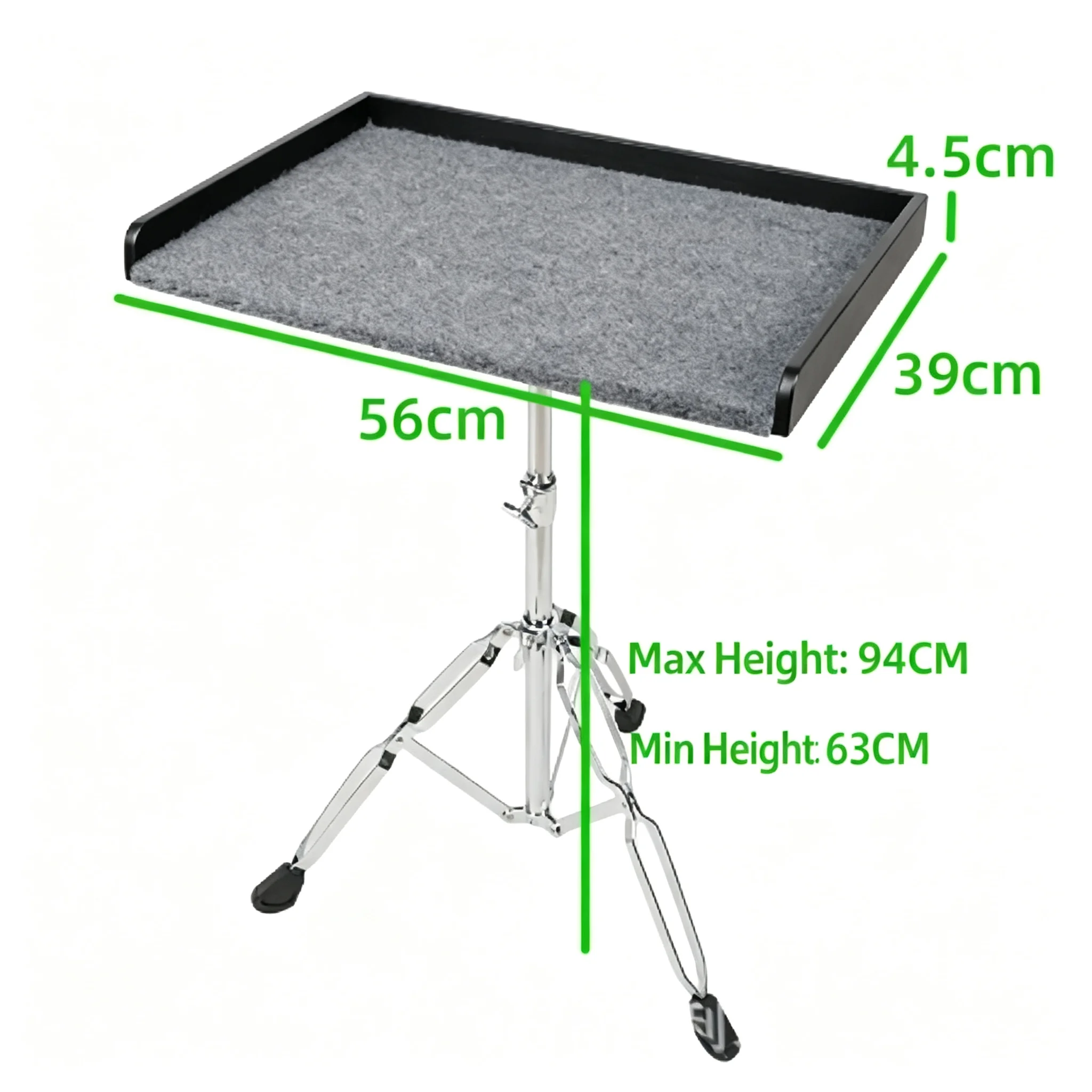 Percussion Tray with Stand, Drum Workstation Holder for Drum Sticks & Mallets, Musical Instrument Storage Tray