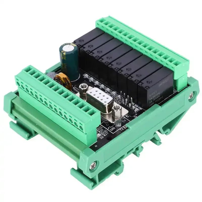 FX2N-20MR-232 5A DC24V لوحة PLC الطاقة مع وحدة إخراج مرحل شل 12 في 8 خارج مدخل تناظري عالي السرعة 2AD 0-10 فولت