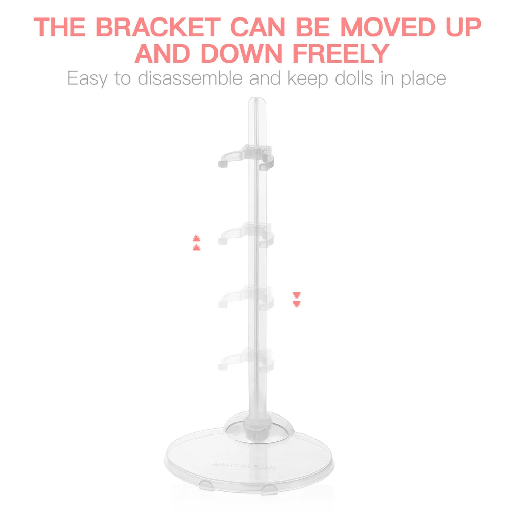 5Pcs Doll Holding Stands Transparent Supports Display Racks