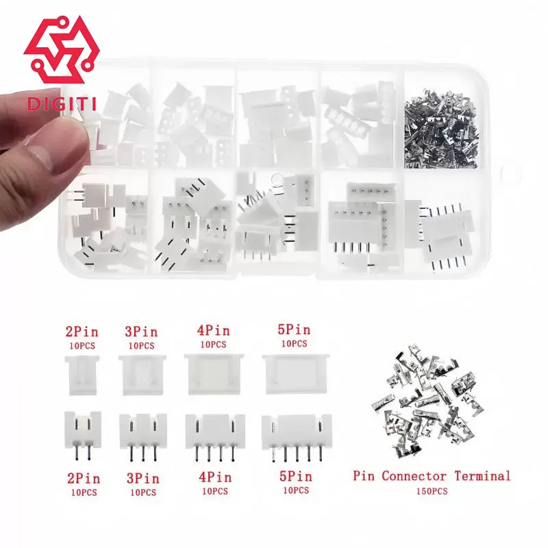 

230pcs XH2.54 2p 3p 4p 5 pin 2.54mm Pitch Terminal Kit / Housing / Pin Header JST Connector Wire Connectors Adaptor XH DIY Kits