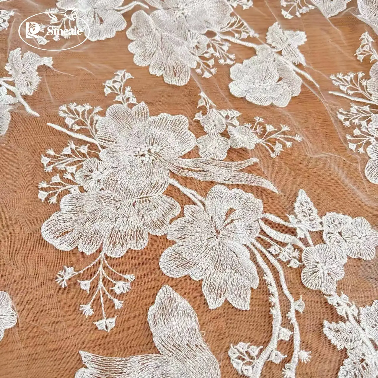 Gestickter Rosenblüten-Spitzenstoff, Hochzeitskleid-Accessoires, RS2753 – Detail 5