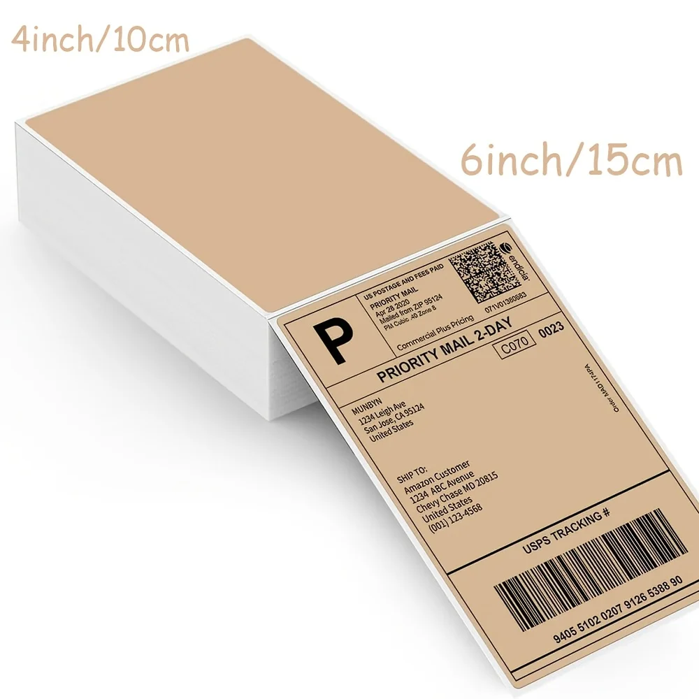 100 Stück 4 x 6 Zoll farbiges hochempfindliches Thermopapier, Anti-Öl, starke Viskosität, Transportetikettendruckpapier – Detail 4