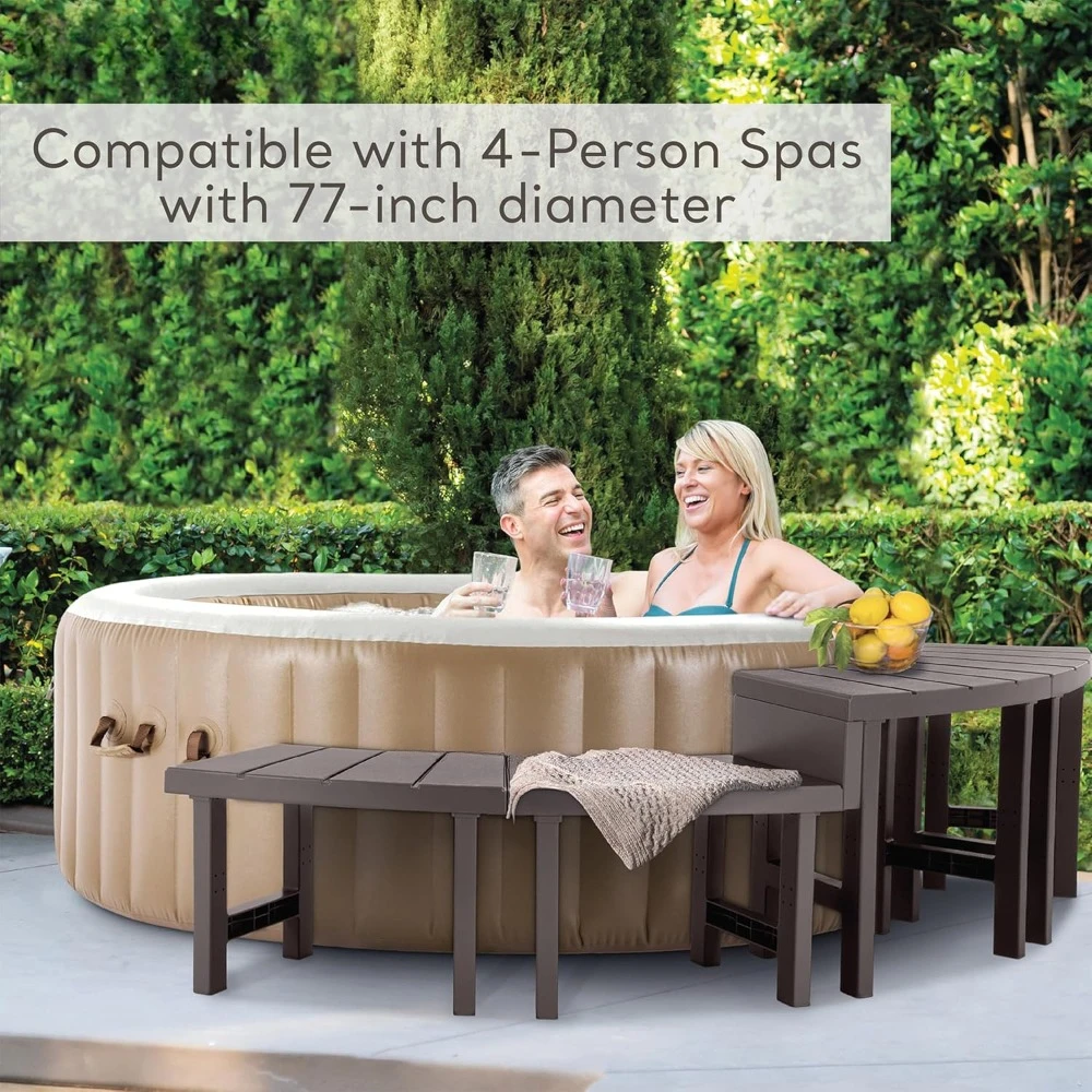 2 Medium PureSpa Benches, Compatible with Above Ground 4 Person Spas (Accessory Only)